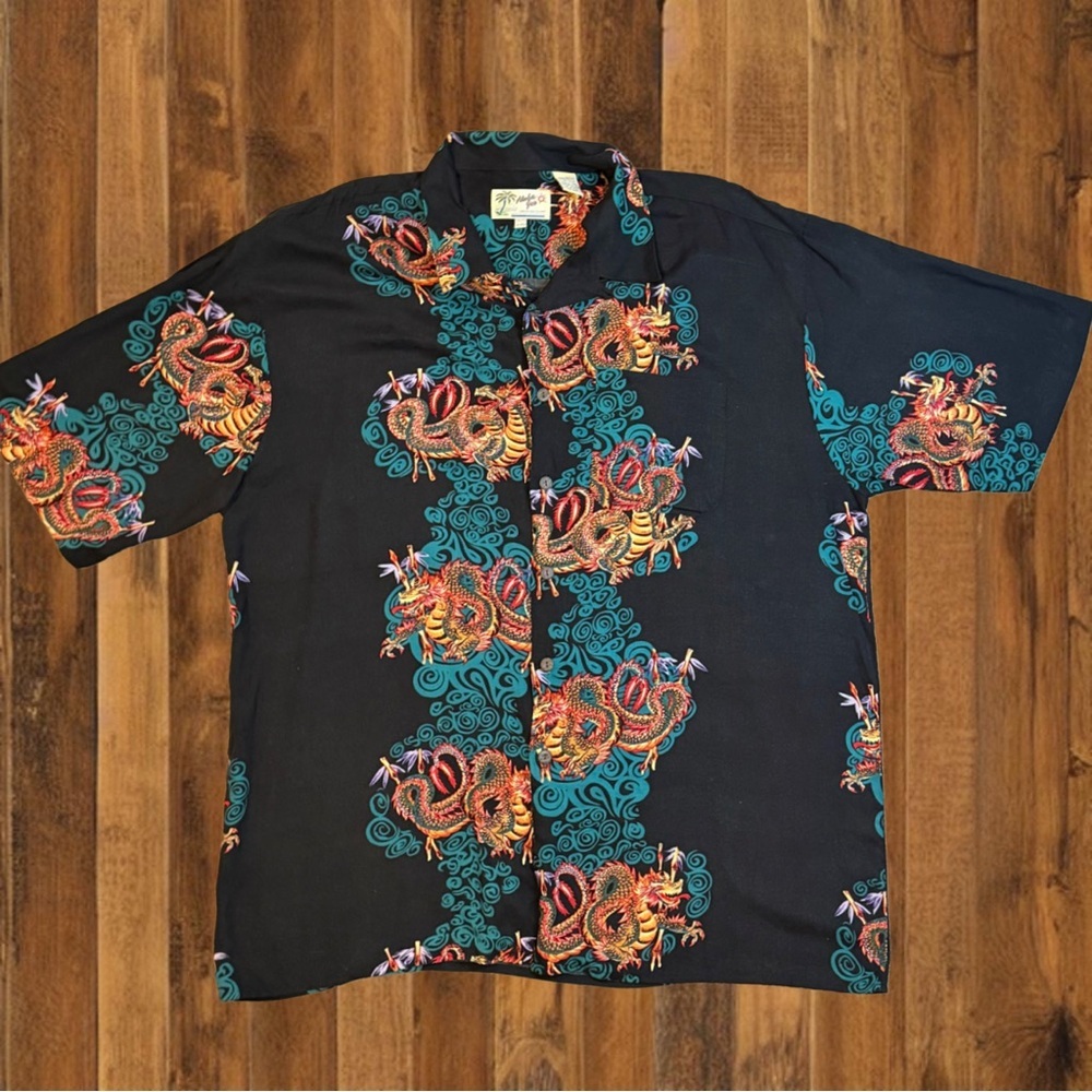 Vintage Aloha Joe Dragon Hawaiian Shirt XXL – Bold Graphic Button Up